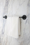 ERFAHOME Black Long Towel Rack / Narrow Lid Toilet Paper Holder 2-Piece Set 2