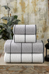 Eumenia Valona 50 x 85 – 70 x140 cm 4-Piece Bathroom Towel Set | Gray-Cream 1