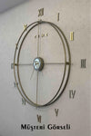 AGA KONSEPT Roma Numeral Scandinavian 120 Cm Gold, Special Design Decorative Metal Wall Clock 2