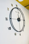 AGA KONSEPT Roma Numerals Scandinavian 80 Cm Black, Special Design Decorative Metal Wall Clock 5