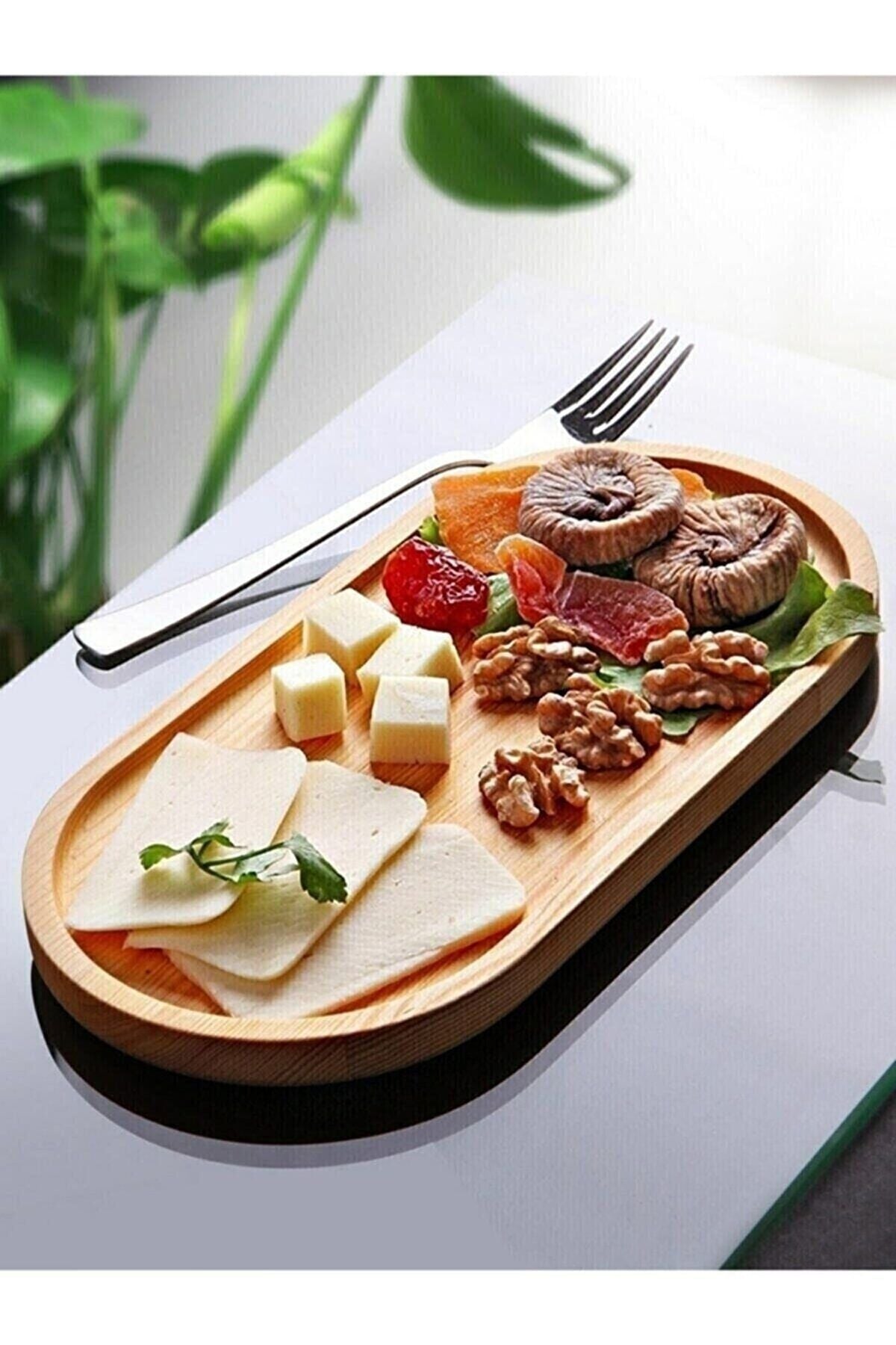 SürLaz Wooden Serving Stand Multi-Purpose, Oil Holder, Snack Dish - Coffee Tray - Soap Dish (24X10) 1