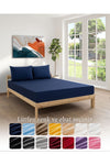 MODELHOME Blue Elasticated Bed Sheet Set (Cotton Duvet Fabric, With Pillow Cases) 7 Different Sizes 1