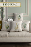 SasoHome Modern Design Green Leaf Patterned 4 Piece Digital Print Cushion Cover 1