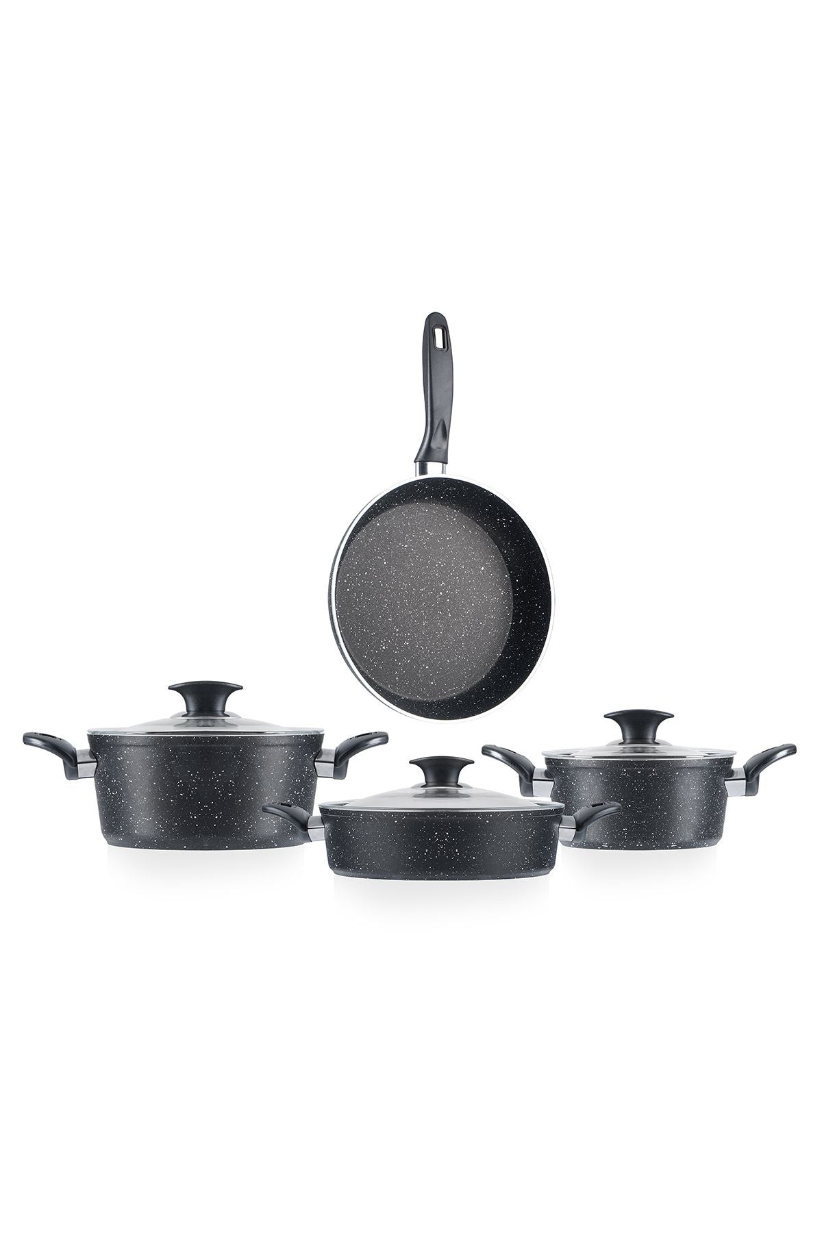 ACAR Alya 7 Piece Granite Cookware Set - Black 2