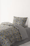 Casa Carina Ranforce Double Fitted Sheet Duvet Cover Set Dama Yellow 5