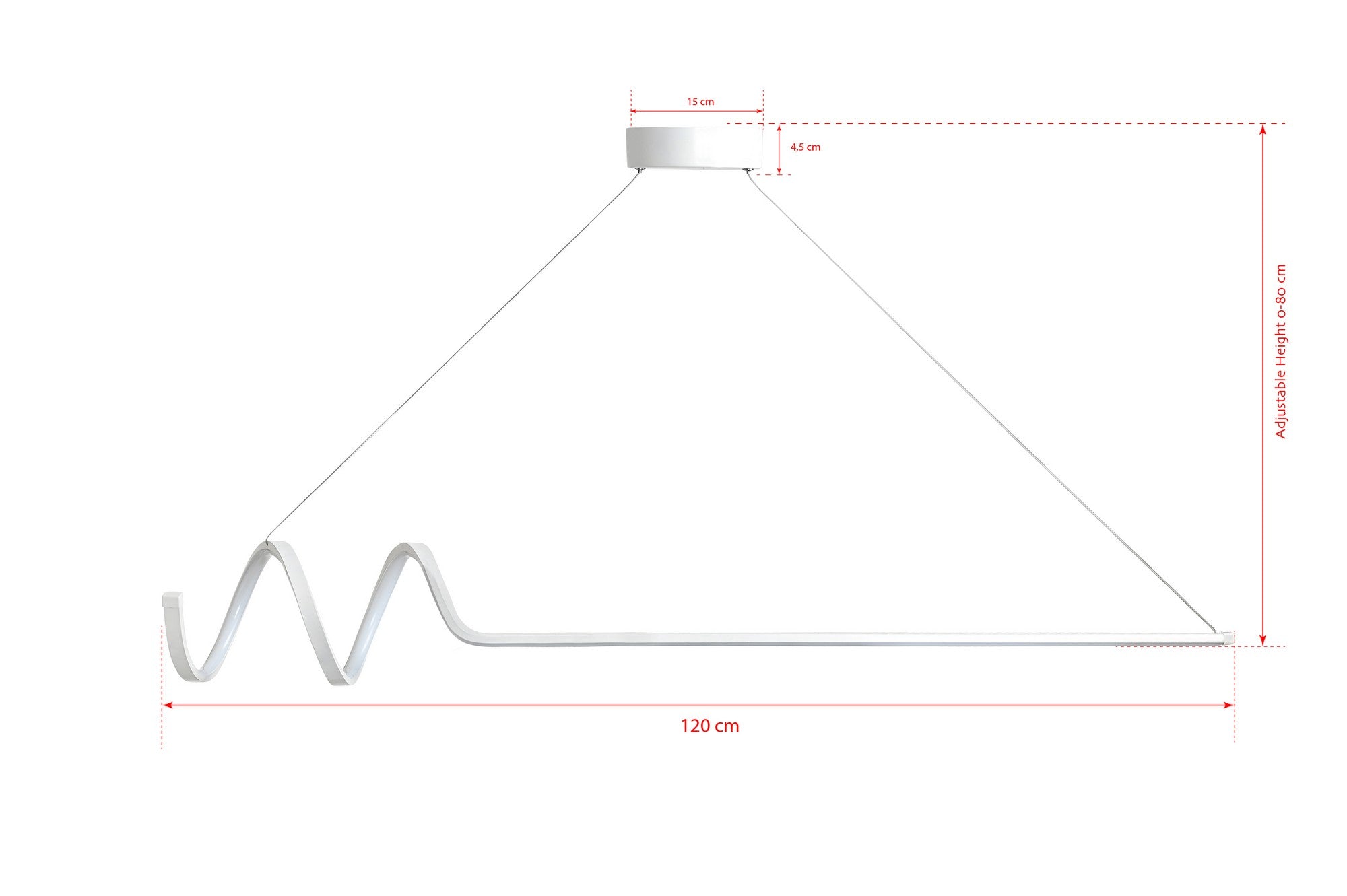 Chandelier Waterwave - White Body, Yellow Light White 166PRG1209 6