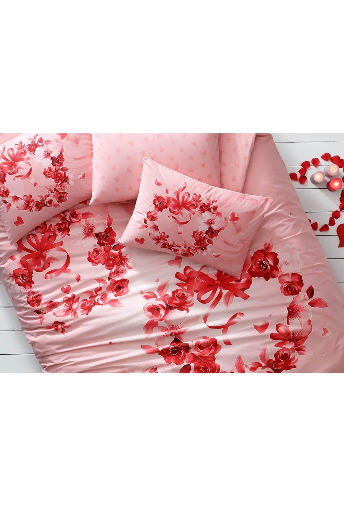 Taç Roses Ranforce Double Duvet Cover Set Pink 3