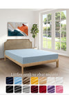 MODELHOME Blue Colored 100% Cotton Jersey Fabric Fitted Sheet (7 Different Sizes) 1