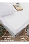 VESSİNOHOME Alez Fitted White Cotton Waterproof Mattress Protector Single Double Non-Sweating Mattress Pad 1