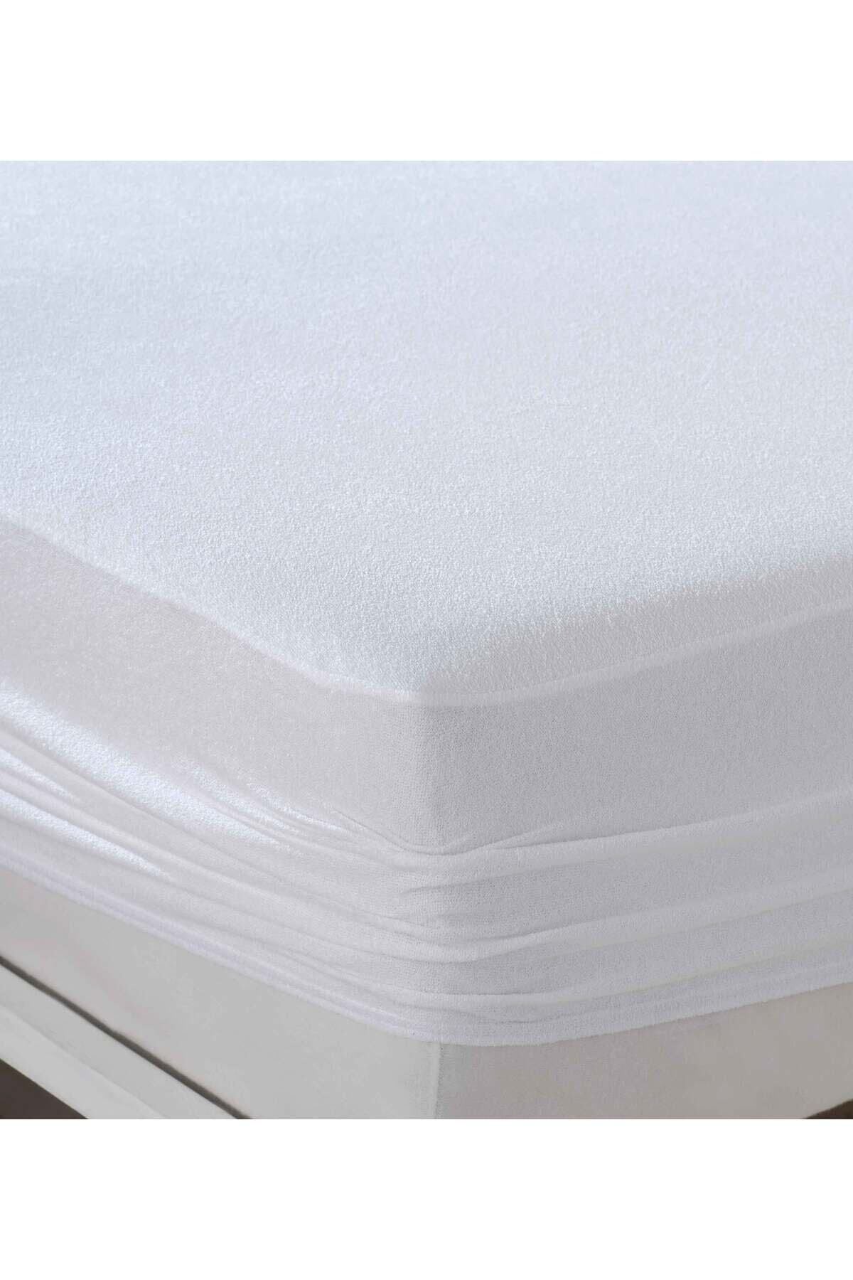 VESSİNOHOME Alez Fitted White Cotton Waterproof Mattress Protector Single Double Non-Sweating Mattress Pad 3