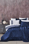 Elart Bridal Package 10 Pieces (Bedspread + Duvet Cover Set + Blanket) Bahar Navy 1