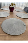 GörSeç American Service Runner Placemat 6 Pieces Gray Woven Rope Placemat Set 1