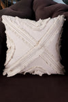 Vivamaison Single Special Design Cream Multi-Tassel Linen Pillow Cover 43x43 Cm 1