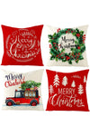 Benlisso Home Christmas Patterned 4-Piece Pillow Cover (Merry Christmas) 1