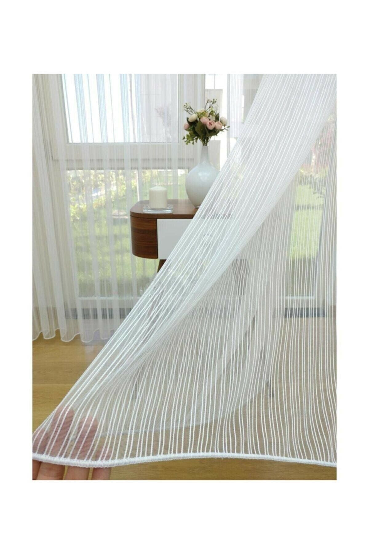 Brillant Striped Sheer Curtain 1/1 Sparse Pleat 1