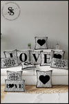 SasoHome Grey Letter Pillow Cover - M Letter - Grey Background Decorative Gift Pillow Cover 2