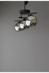 AVİZEVİ Modern Black Smoked Glass Living Room Poyraz 3-Light Chandelier 3