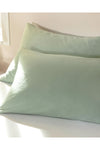 English Home Plain Cotton 2-Piece Pillowcase Sage Green 1