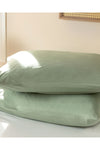 English Home Plain Cotton 2-Piece Pillowcase Sage Green 2