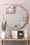 Miss Aksesuar Wesna Decorative Round Hallway Wall Mirror 46 Cm Walnut 3