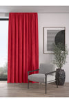 Demor Home Velvet Textured Extra Pleated Royal Red High Quality Curtain Single Panel 1