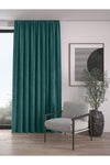 Demor Home Velvet Textured Pleated Ocean Green High-Quality Curtain Single Panel 1