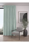 Demor Home Velvet Textured Extrafor Pleated Nile Green High-Quality Curtain Single Panel 1