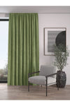 Demor Home Velvet Textured Extra Pleated Sweet Green High Quality Single Curtain 1