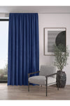 Demor Home Velvet Textured Gathered Night Blue High-Quality Drape Single Panel 1