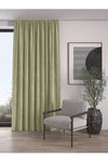 Demor Home Velvet Textured Extra Pleated Sage Green High-Quality Curtain Single Panel 1