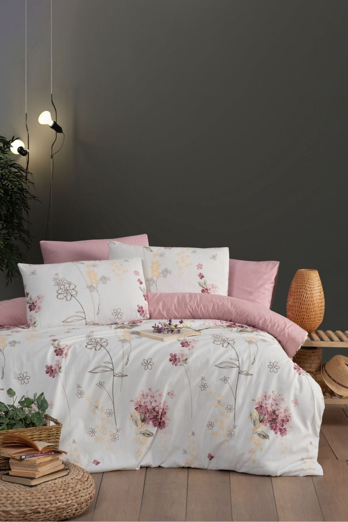 MyStory Home Fitted Double Duvet Cover Set Viola 200x220 cm 1