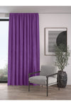 Demor Home Velvet Textured Extra Pleated Amethyst Color High Quality Curtain Single Panel 1