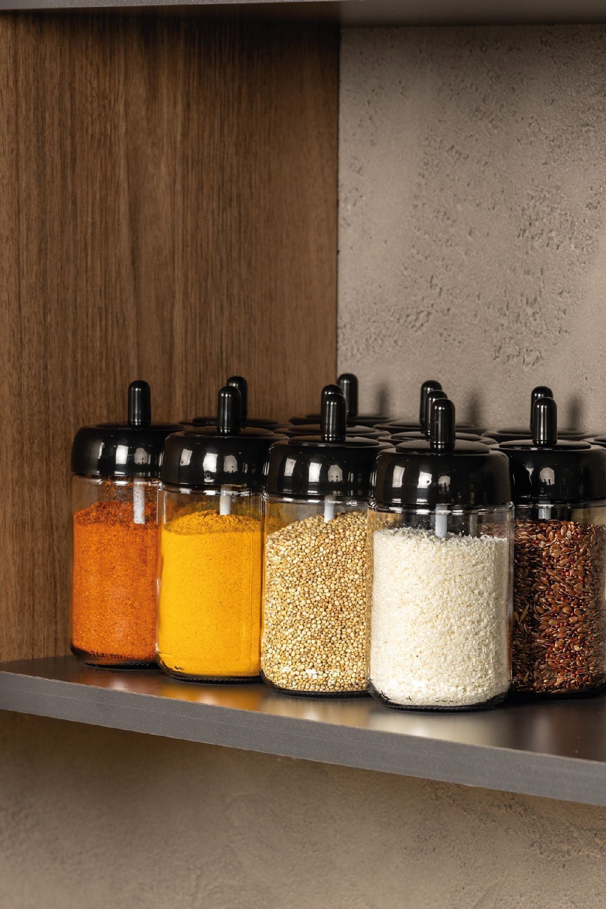 Vienev Self-Scooping Labeled 12-Piece Long Spice Set - Glass 5