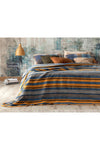 English Home Bold Stripe Cotton Double Blanket 200x220 Cm Mustard - Blue 1