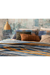 English Home Bold Stripe Cotton Single Blanket 150x200 Cm Mustard - Blue 2