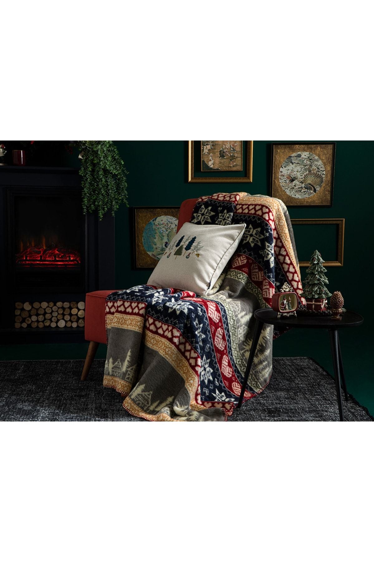 English Home Winterfell Acrylic TV Blanket 130x170 Cm Navy-Red 1