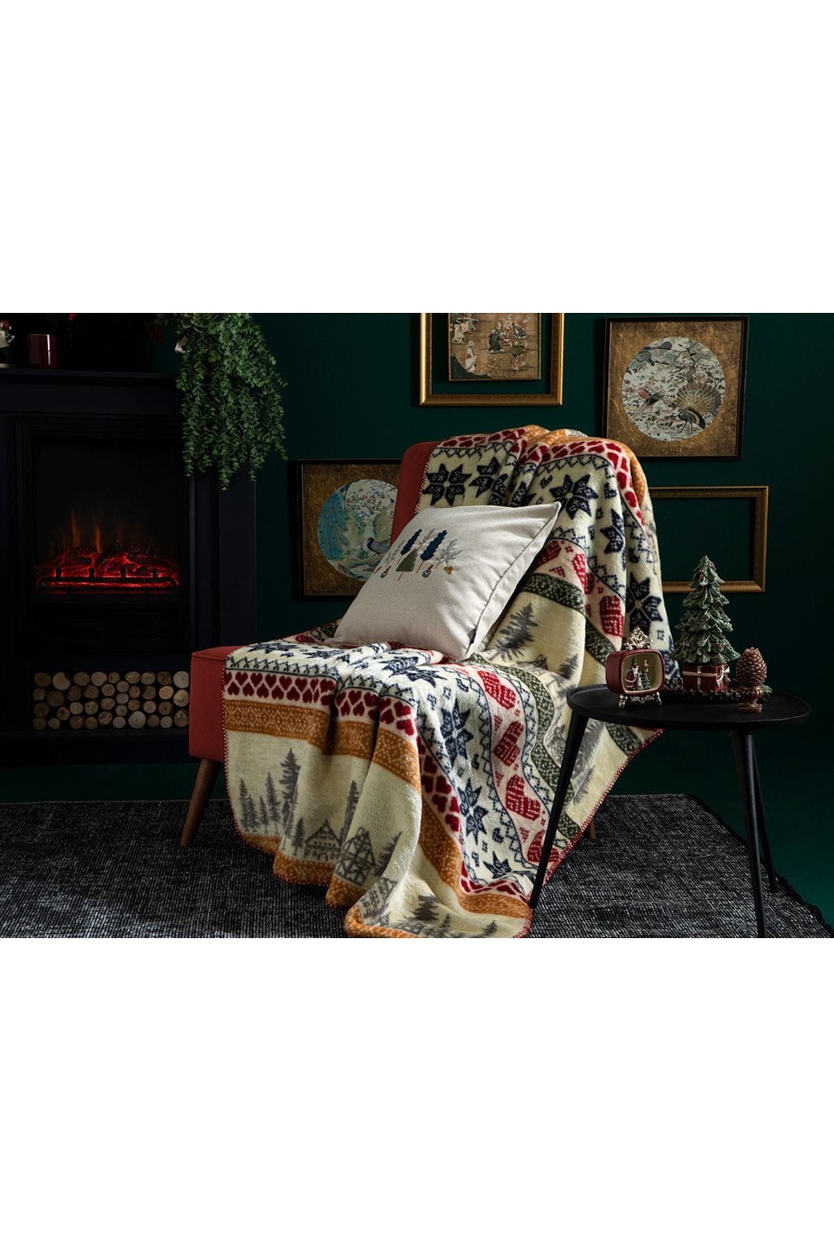 English Home Winterfell Acrylic TV Blanket 130x170 Cm Navy-Red 2