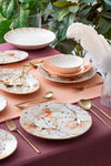 ACAR Mari Gold Pink Floral 6-Person 29-Piece Porcelain Dinner Set 12349 1