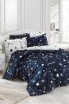 Enlora Home Double Easy Ironing Duvet Cover Set Halley Navy Blue 1