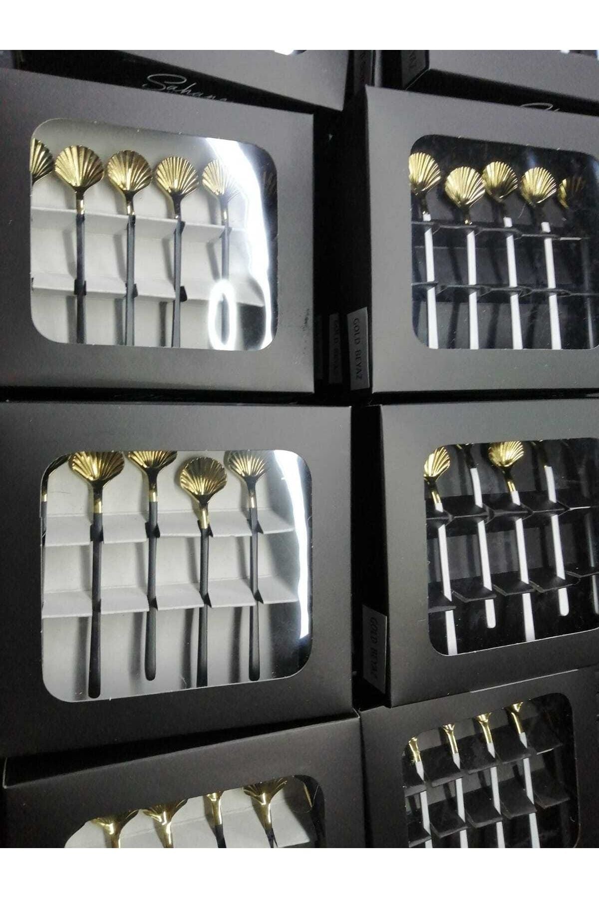 ÖzSa Home 6 Pieces Luxury Gold Tea Spoon Coffee Nescafe Presentation Jam Spoon Set Boxed 12cm 18/10 Stainless Steel 3