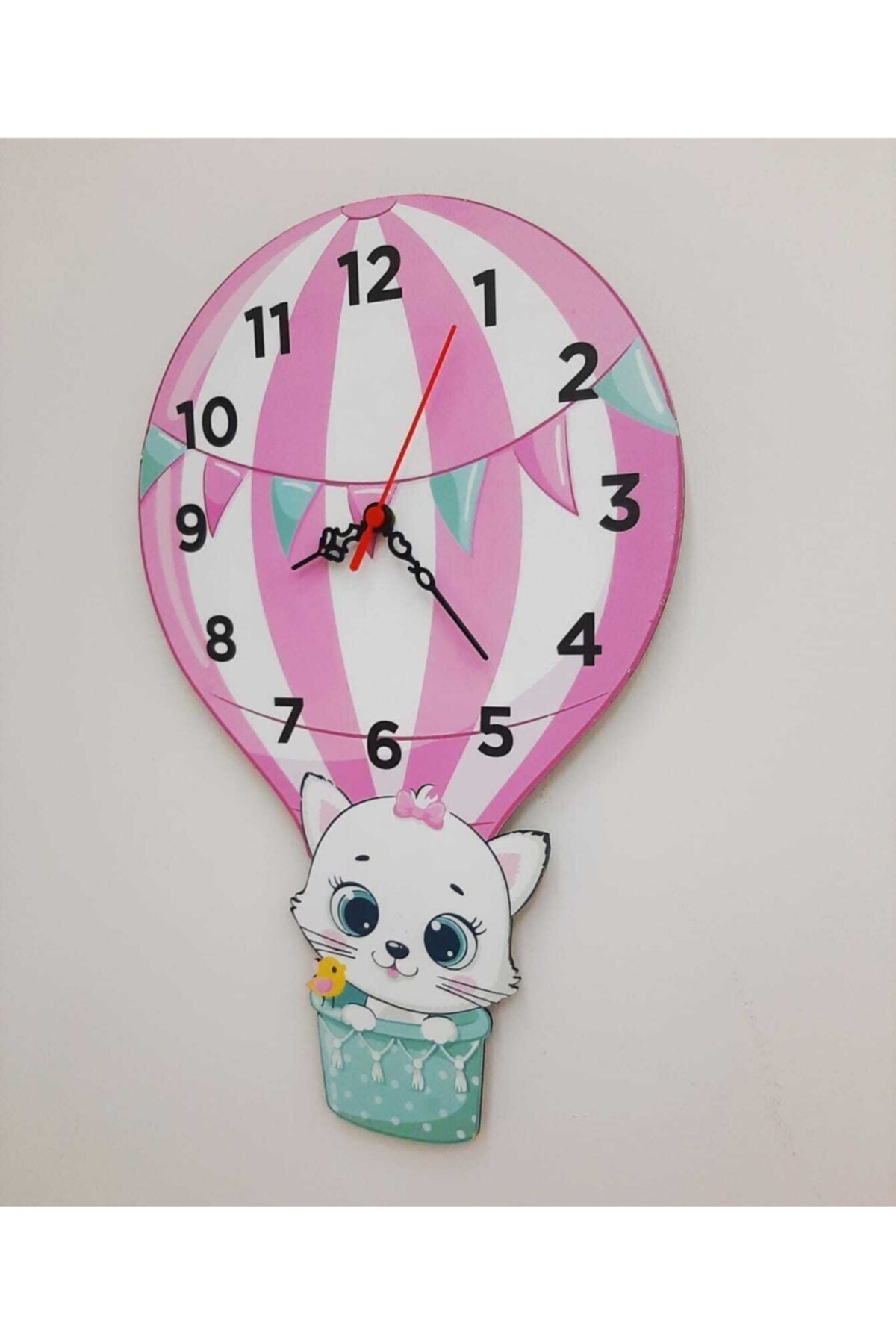 TUĞBArt Balloon And Cat Children's Room Wall Clock 2