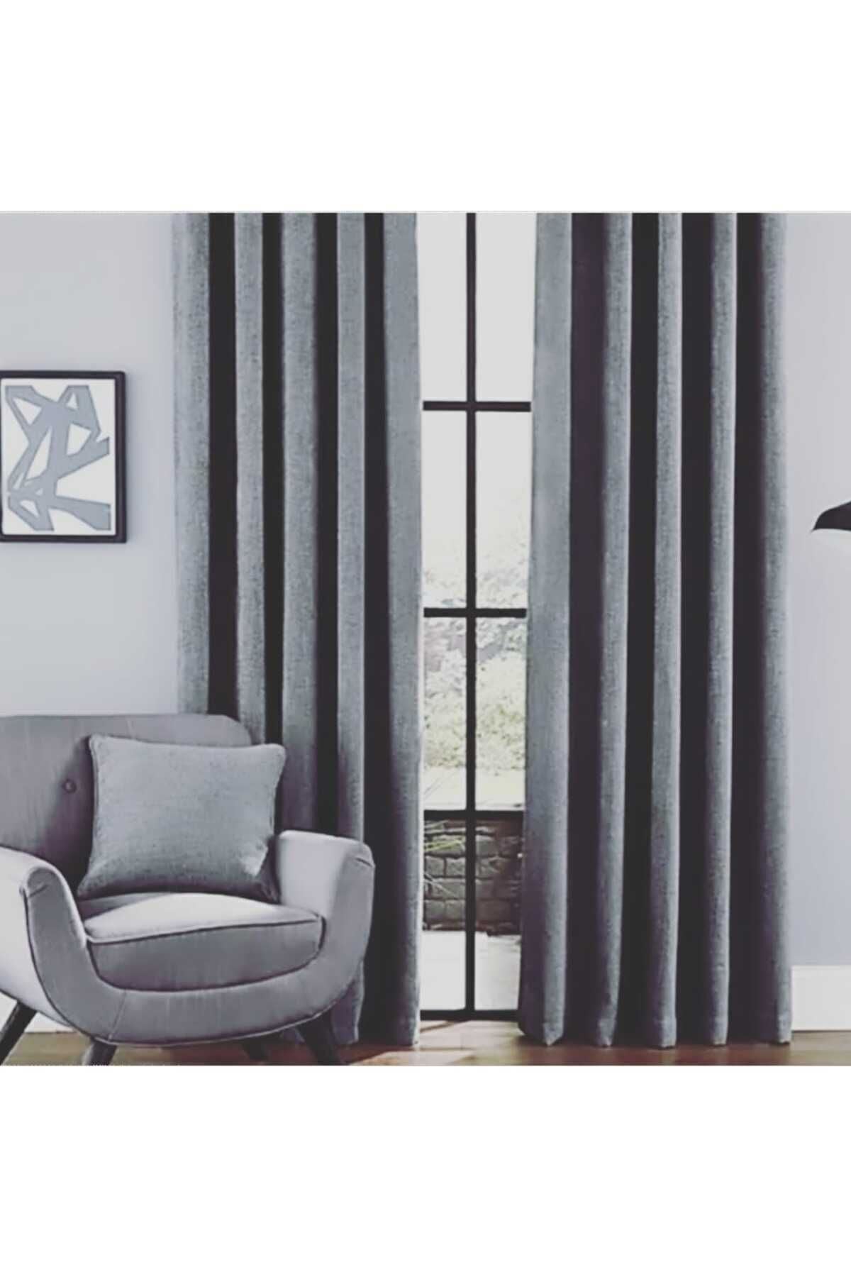 Ecrin Perde Dark Gray Ada Curtain Panel 1