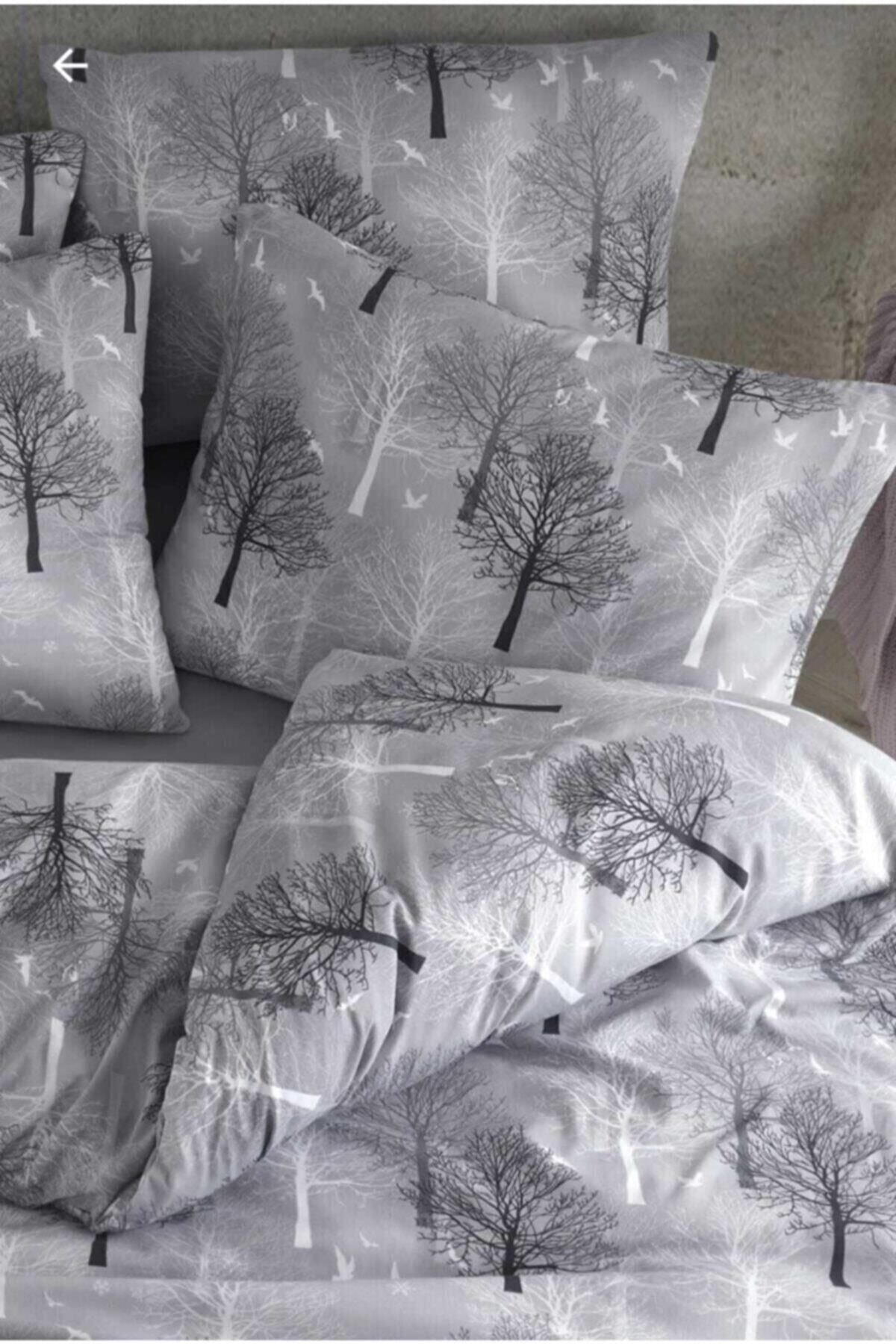 Sheri Home Tekstil Cotton Grey Tree Double Duvet Cover Set Ca1453 2