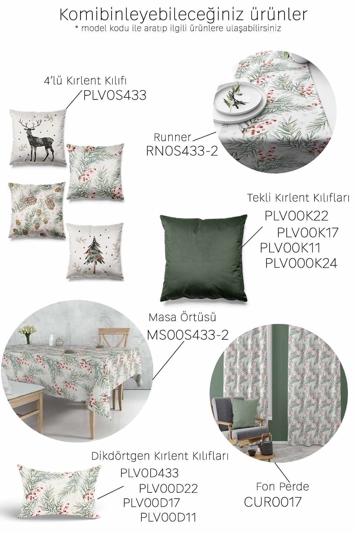 Pilloveland Double-Sided Printed Winter Patterned 4-Piece Suede Cushion Cover Christmas New Year 2