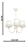 Begüsa Ova 3-Lü Chandelier White Cream Shade 5