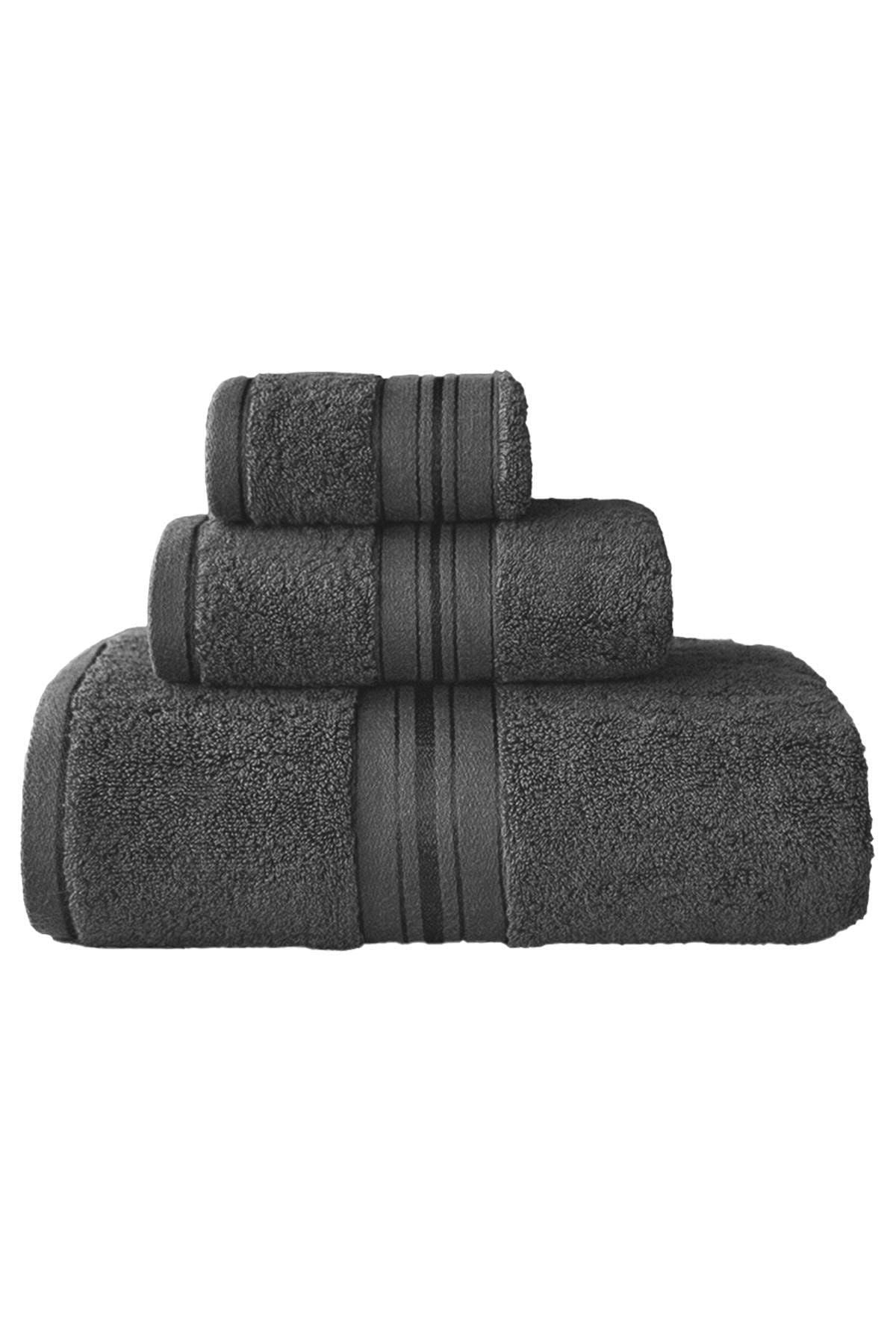 Mürdüm Home 3-Piece Bath Towel Set 100% Cotton 1