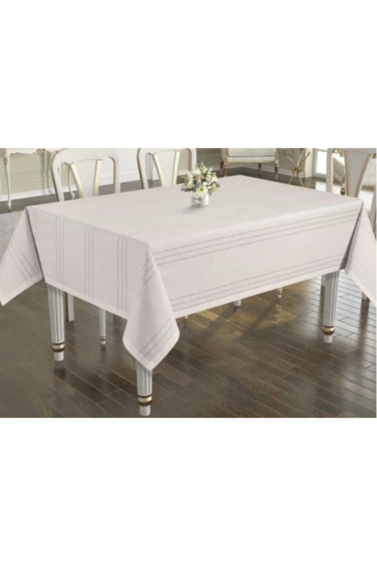 Hanım's Linen Tablecloth Stain-Resistant Sports Cream Colored Tablecloth 1