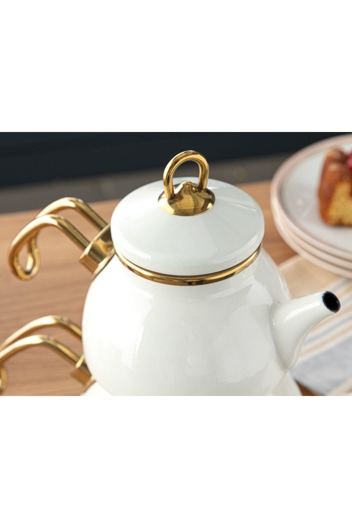 English Home Perro Enamel Mini Teapot 0.5 L + 1 L White 3