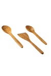 Demy Craft Olive Wood Handmade 3-Piece Wooden Spoon Spatula Set Large Size 4