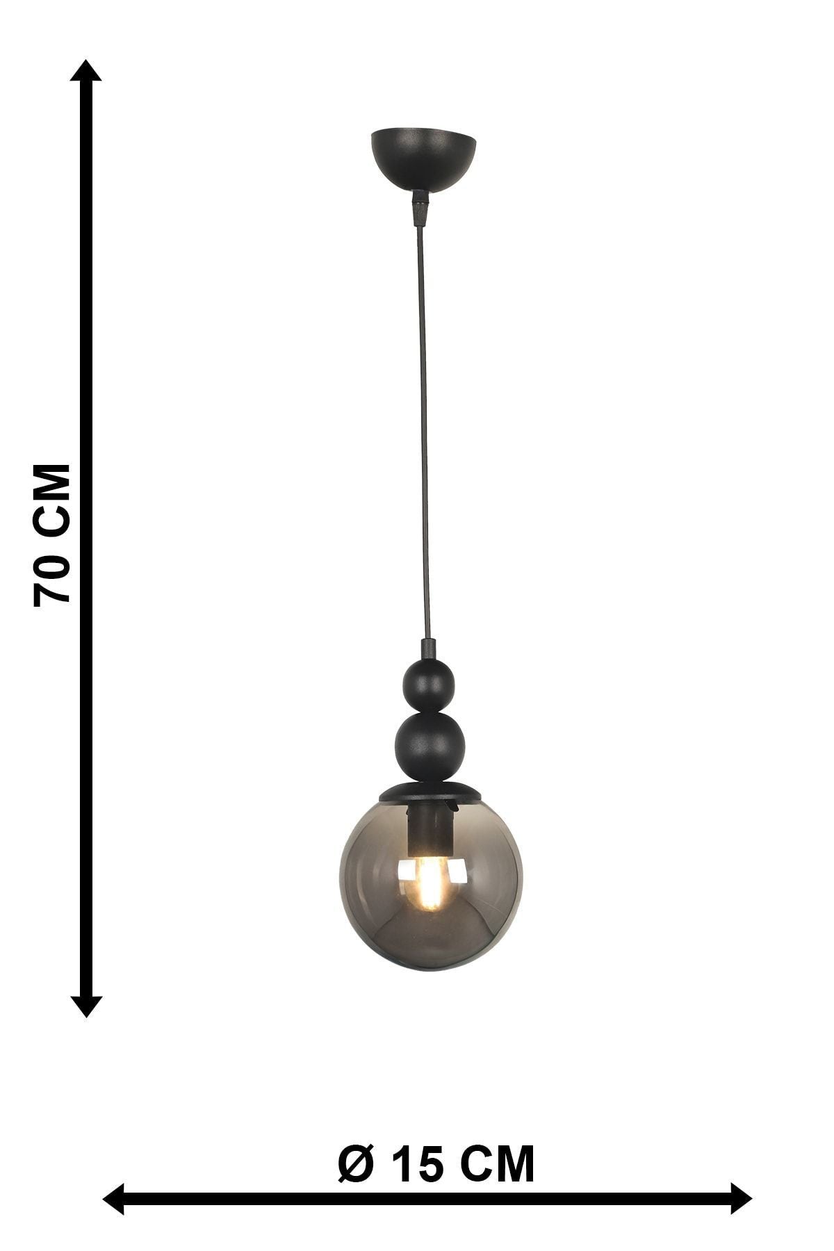 Begüsa Infinite Single Pendant Black Smoke Glass 5